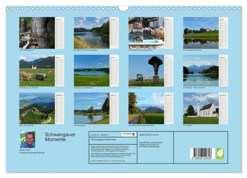 Schwangauer Momente (CALVENDO Wandkalender 2026)