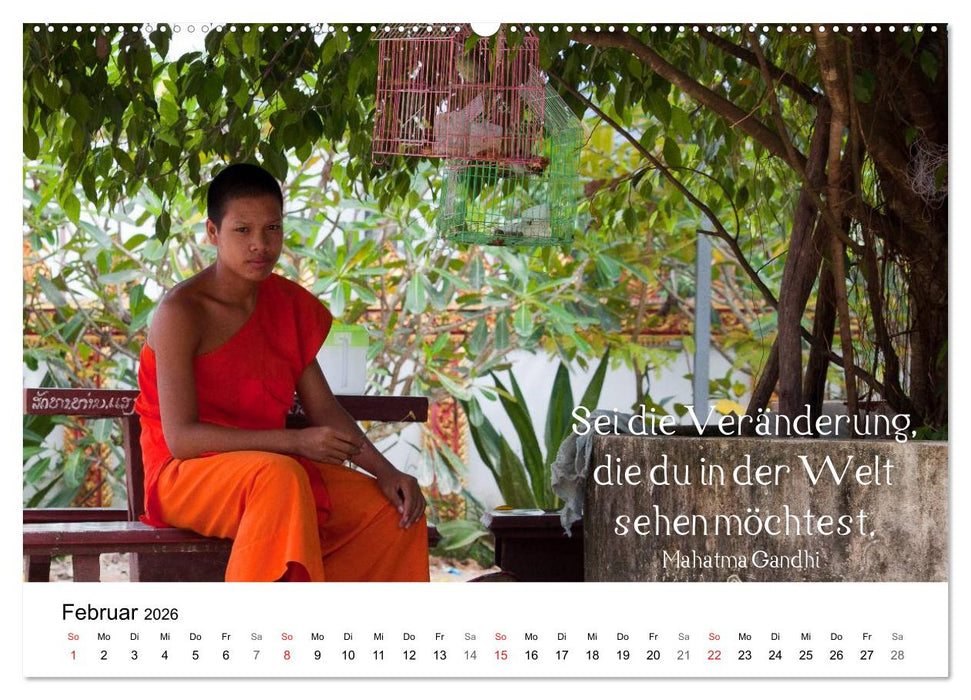 Reisefreu(n)de: Leben in Harmonie - buddhistische Zitate (CALVENDO Wandkalender 2026)