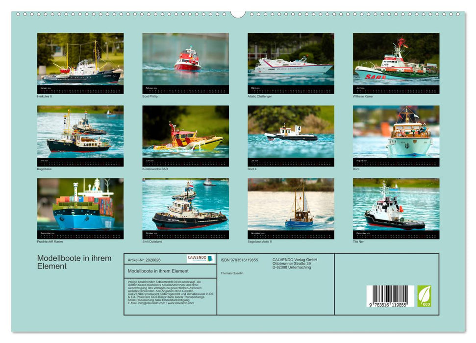 Modellboote in ihrem Element (CALVENDO Premium Wandkalender 2026)