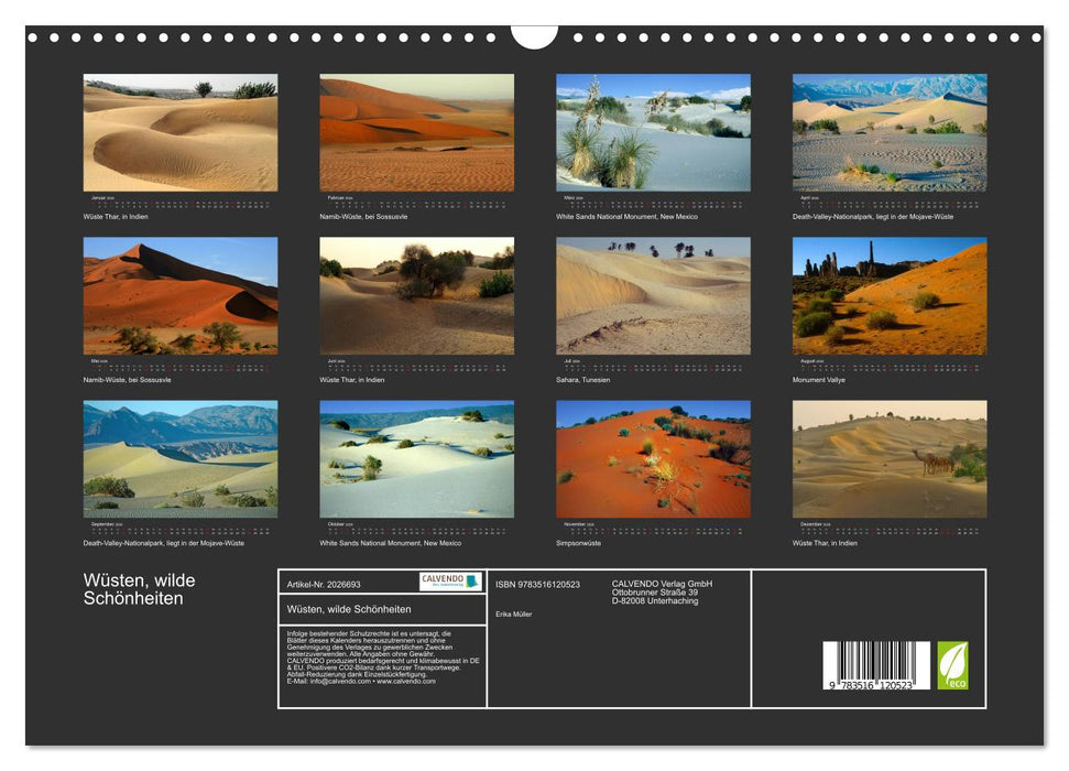 Wüsten, wilde Schönheiten (CALVENDO Wandkalender 2026)
