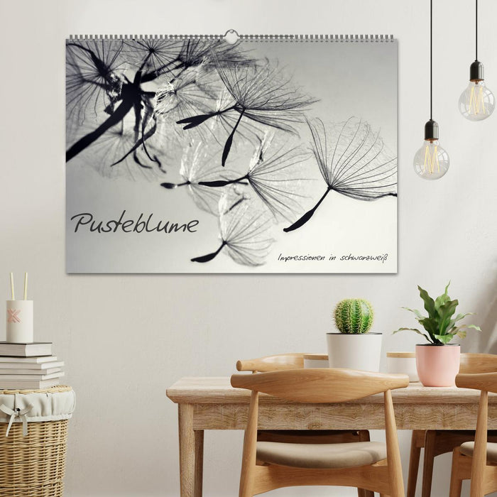 Pusteblume - Impressionen in schwarzweiß (CALVENDO Wandkalender 2026)