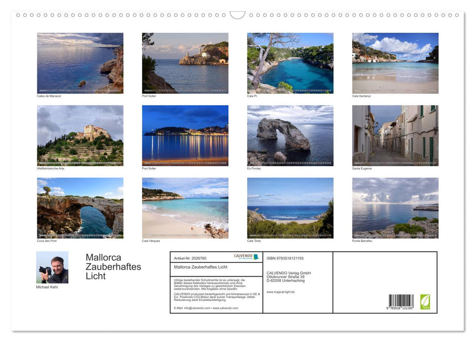 Mallorca Zauberhaftes Licht (CALVENDO Wandkalender 2026)