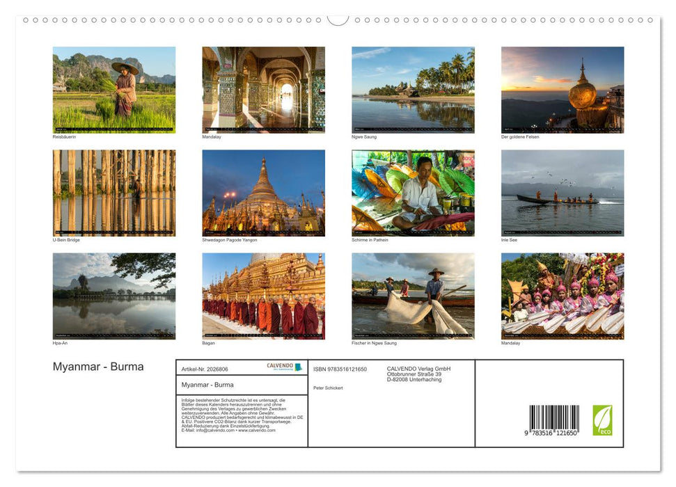 Myanmar - Burma (CALVENDO Premium Wandkalender 2026)