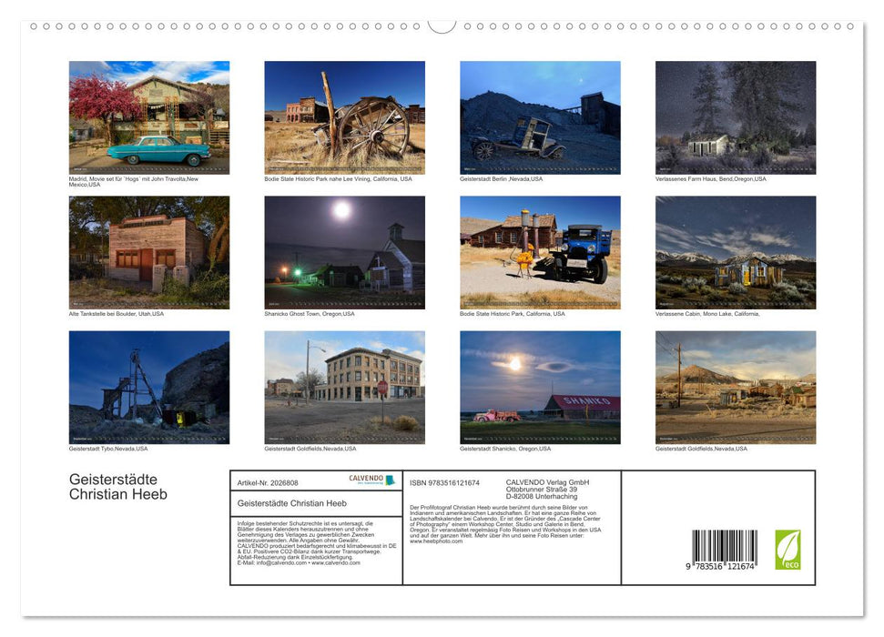 Geisterstädte Christian Heeb (CALVENDO Premium Wandkalender 2026)