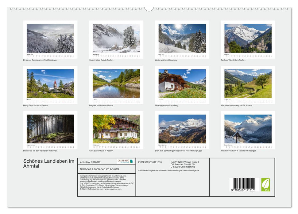 Schönes Landleben im Ahrntal (CALVENDO Premium Wandkalender 2026)