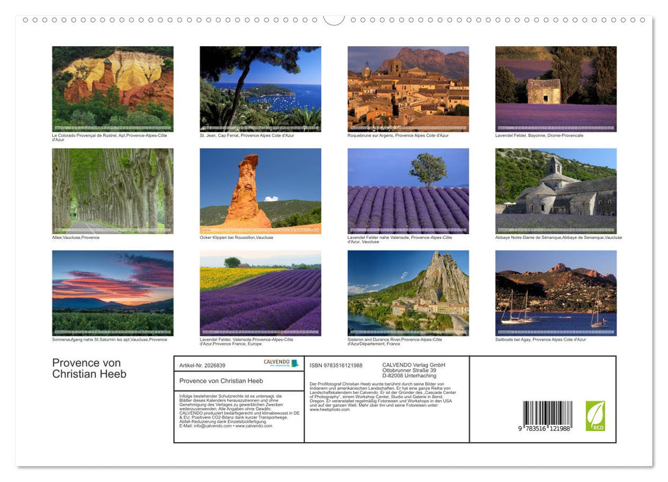 Provence von Christian Heeb (CALVENDO Premium Wandkalender 2026)