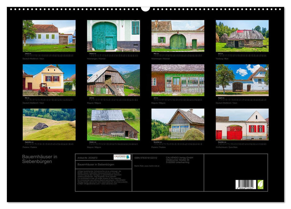 Bauernhäuser in Siebenbürgen (CALVENDO Wandkalender 2026)