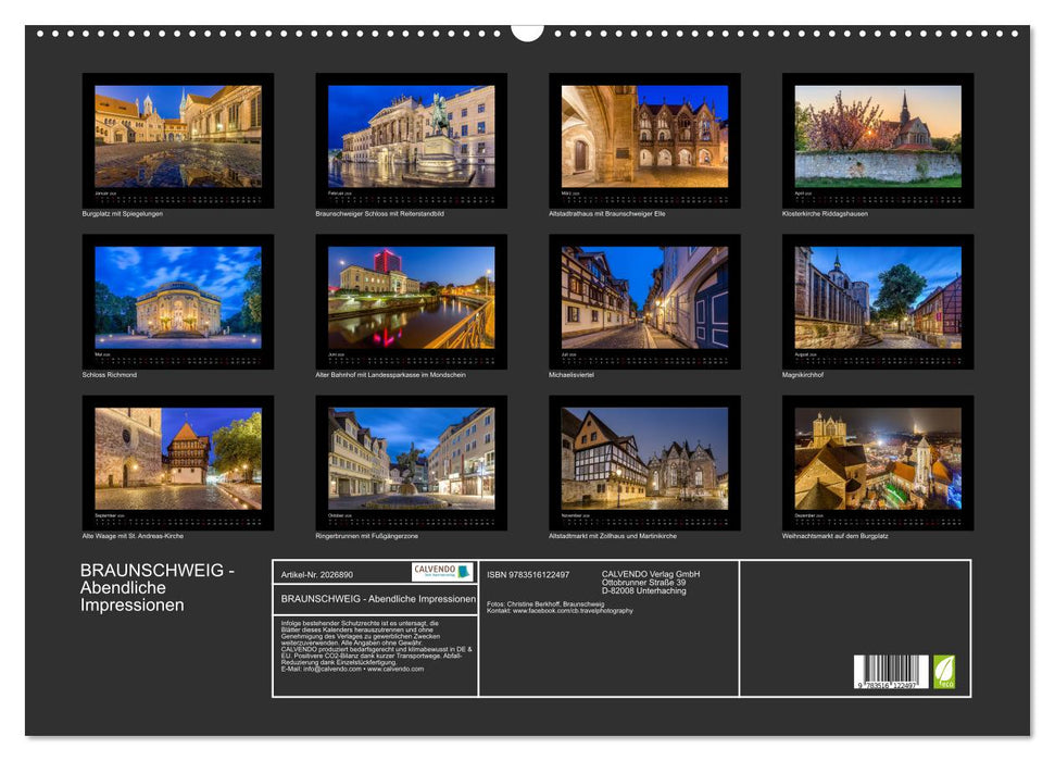 BRAUNSCHWEIG - Abendliche Impressionen (CALVENDO Wandkalender 2026)