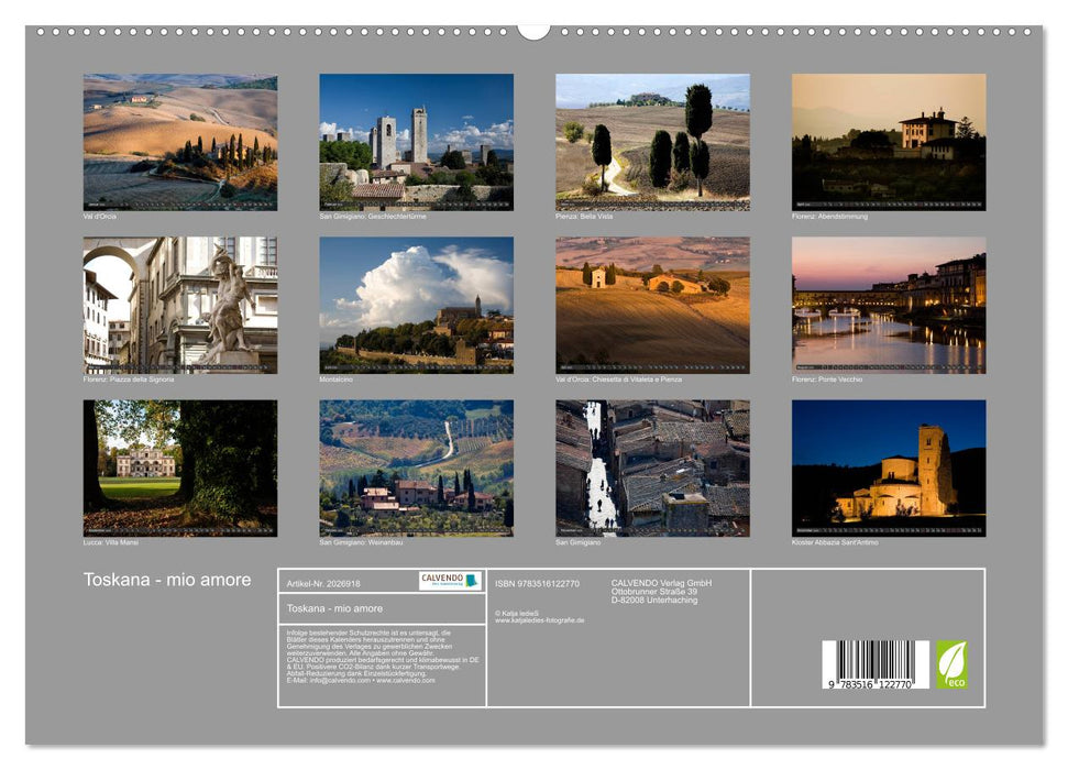 Toskana - mio amore (CALVENDO Premium Wandkalender 2026)