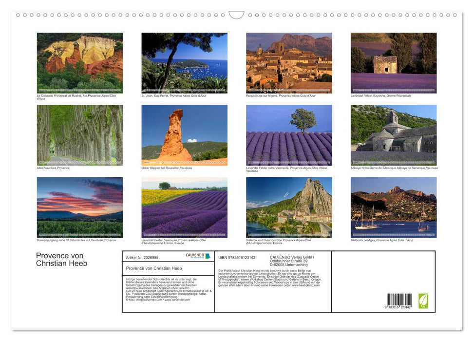 Provence von Christian Heeb (CALVENDO Wandkalender 2026)