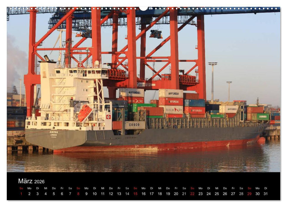 Schiffe im Hamburger Hafen (CALVENDO Premium Wandkalender 2026)