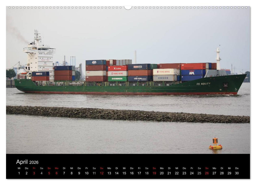 Schiffe im Hamburger Hafen (CALVENDO Premium Wandkalender 2026)