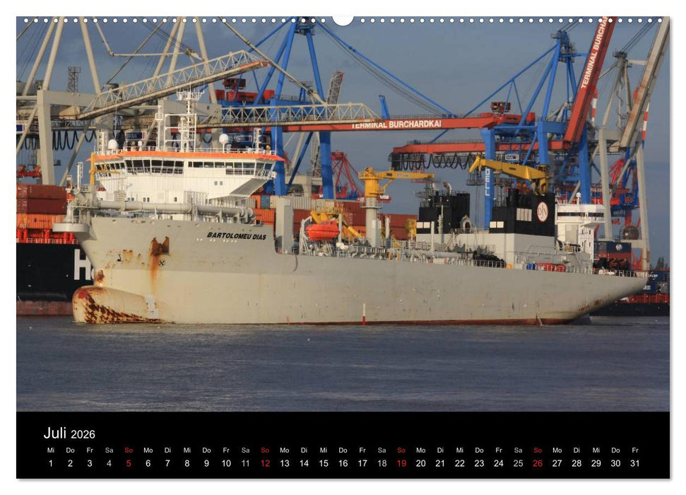 Schiffe im Hamburger Hafen (CALVENDO Premium Wandkalender 2026)