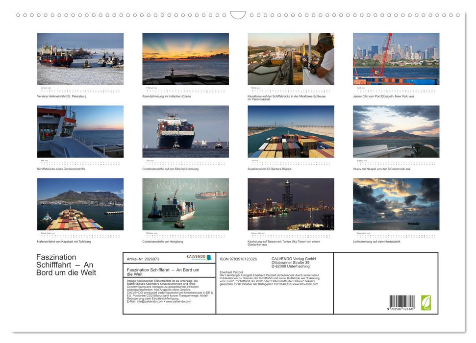 Faszination Schifffahrt – An Bord um die Welt (CALVENDO Wandkalender 2026)