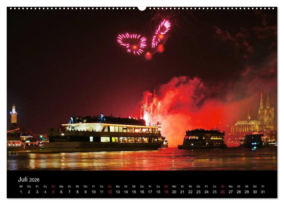köln dunkelbunt II – Die Stadt leuchtet! (CALVENDO Premium Wandkalender 2026)