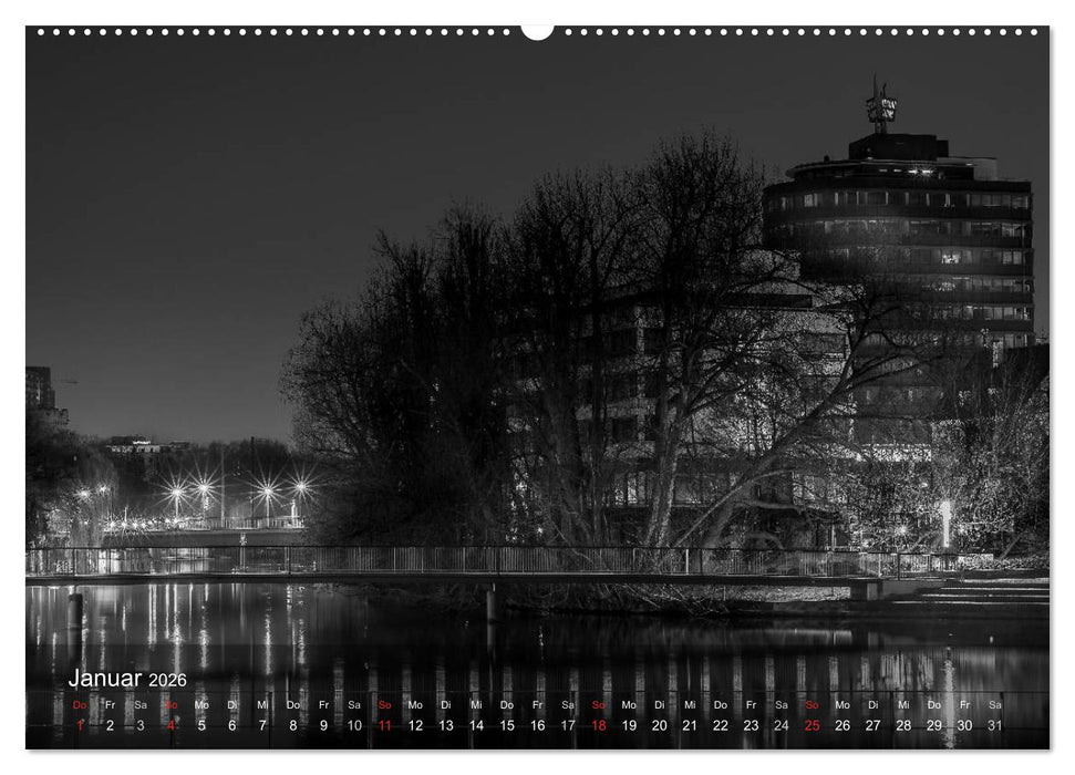 Heilbronn bei Nacht (CALVENDO Premium Wandkalender 2026)