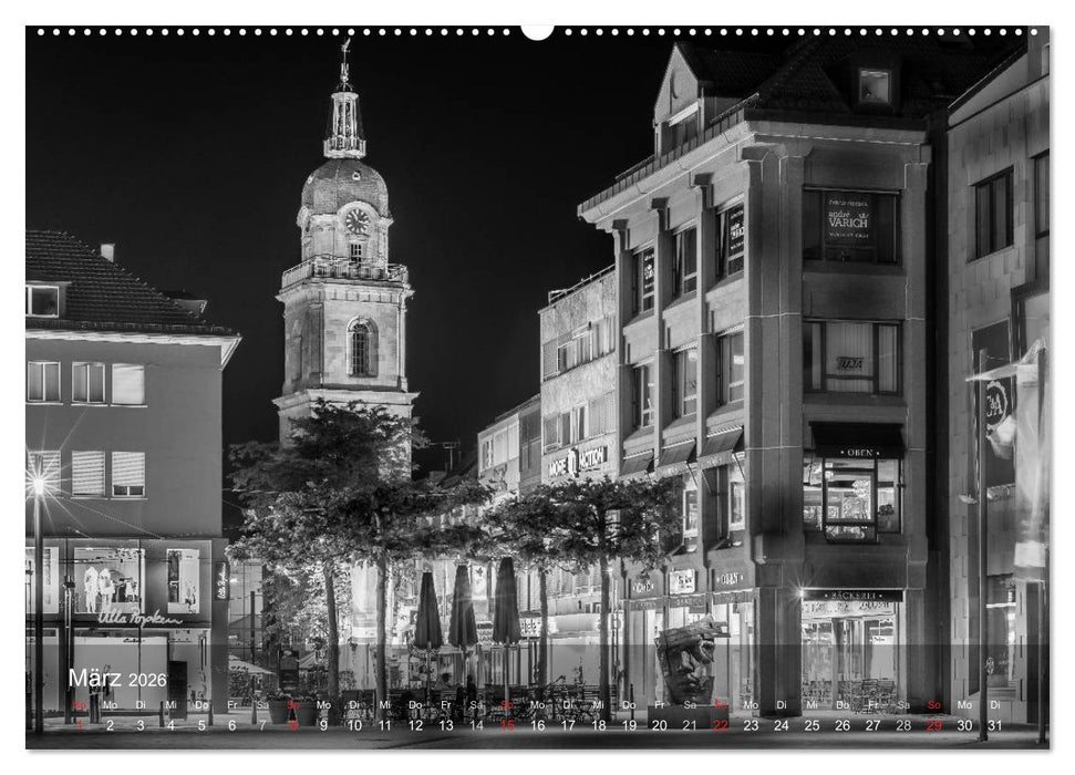 Heilbronn bei Nacht (CALVENDO Premium Wandkalender 2026)