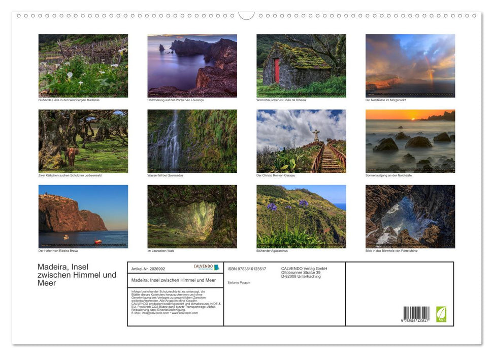 Madeira, Insel zwischen Himmel und Meer (CALVENDO Wandkalender 2026)