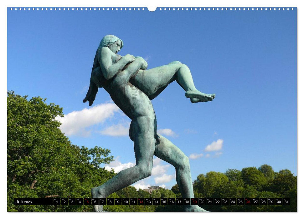 Vigeland Skulpturen Park Oslo (CALVENDO Premium Wandkalender 2026)