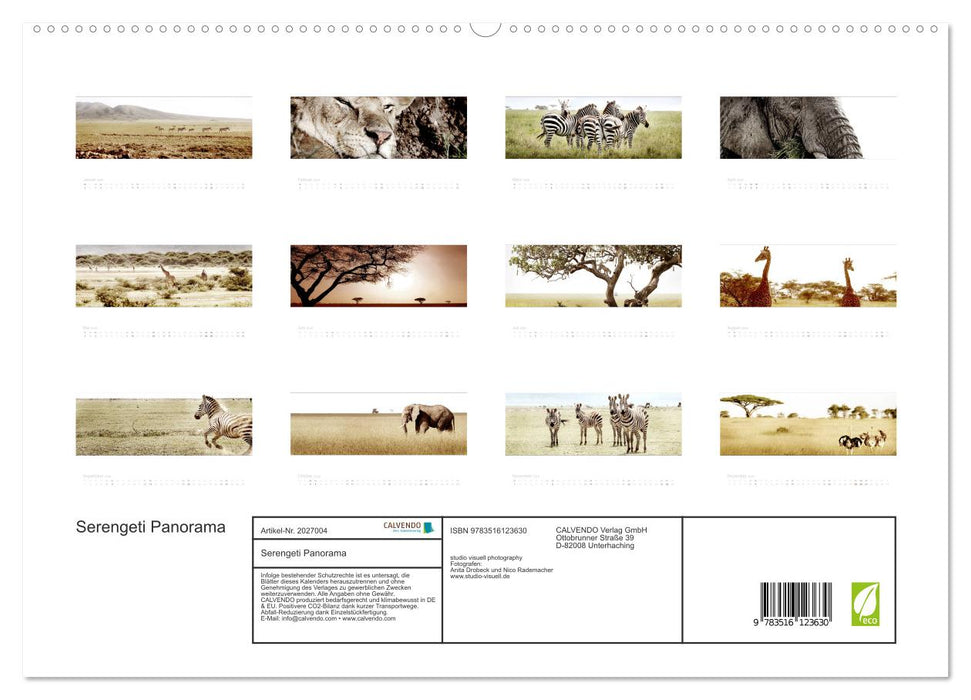 Serengeti Panorama (CALVENDO Premium Wandkalender 2026)