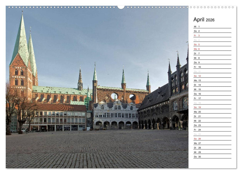 Hansestadt Lübeck / Geburtstagskalender (CALVENDO Wandkalender 2026)