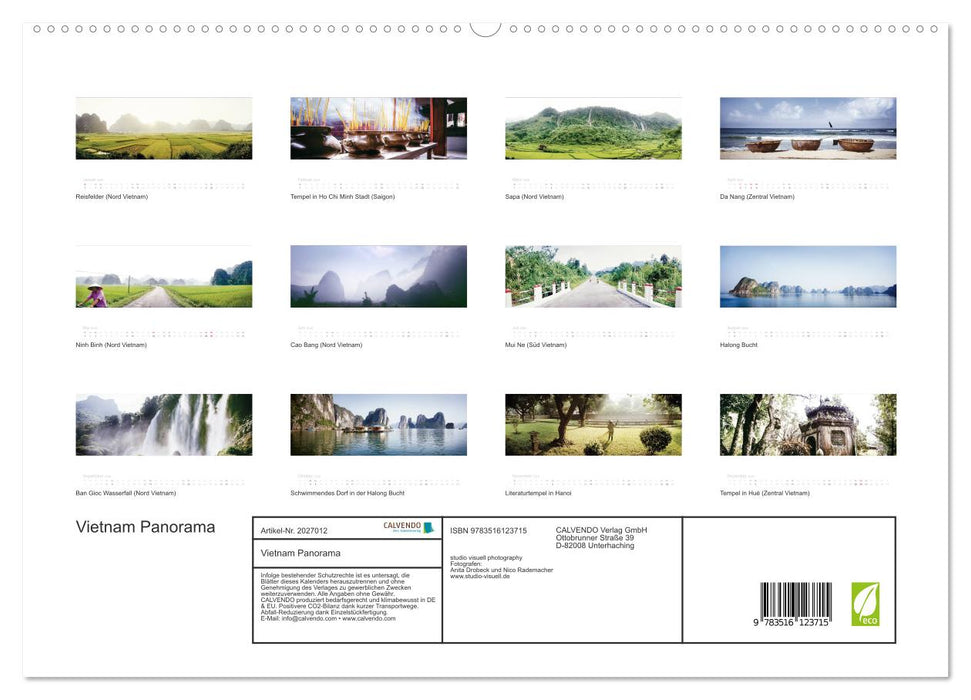 Vietnam Panorama (CALVENDO Premium Wandkalender 2026)