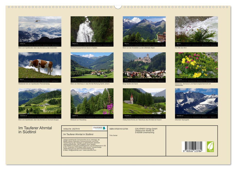 Im Tauferer Ahrntal in Südtirol (CALVENDO Premium Wandkalender 2026)