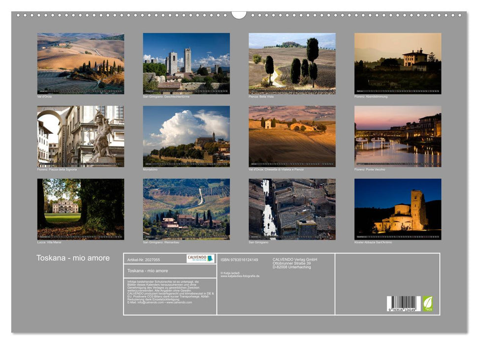 Toskana - mio amore (CALVENDO Wandkalender 2026)