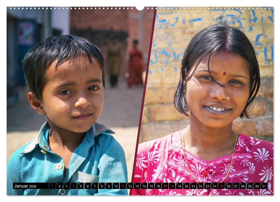 INDIEN Menschen Farben Impressionen (CALVENDO Wandkalender 2026)