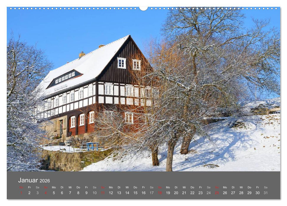Umgebindehäuser in der Oberlausitz (CALVENDO Premium Wandkalender 2026)