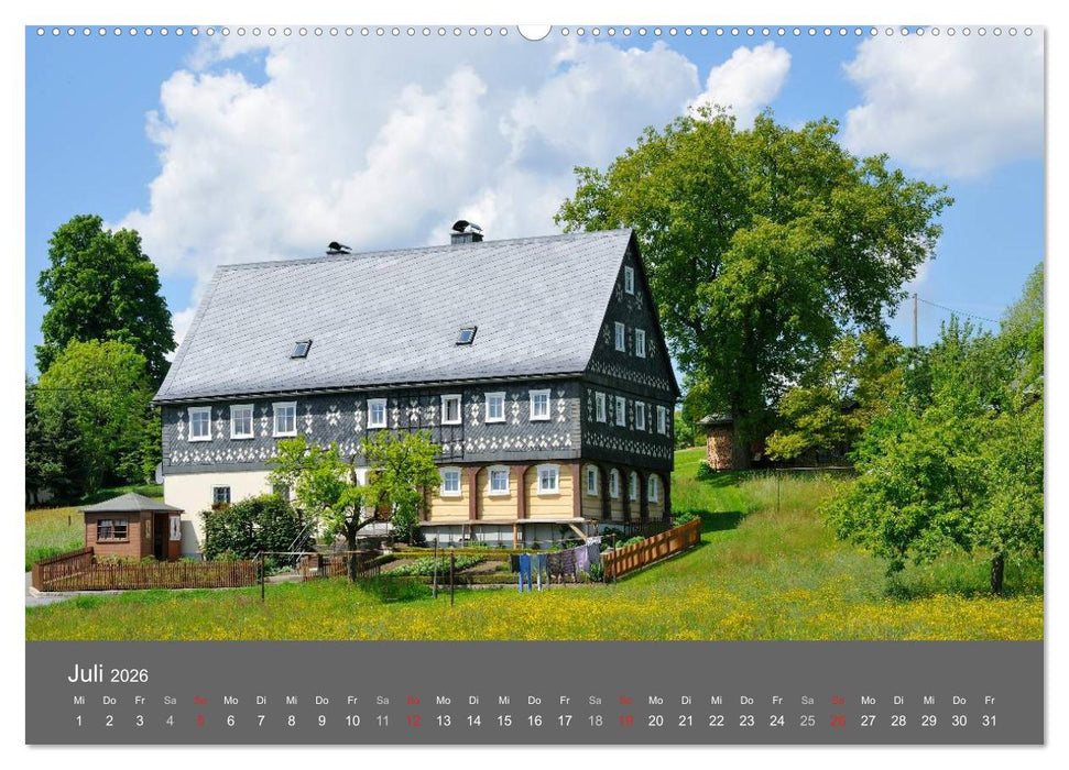 Umgebindehäuser in der Oberlausitz (CALVENDO Premium Wandkalender 2026)