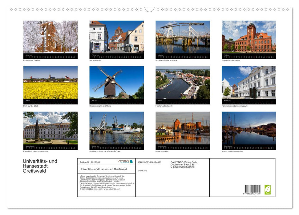 Univeritäts- und Hansestadt Greifswald (CALVENDO Wandkalender 2026)