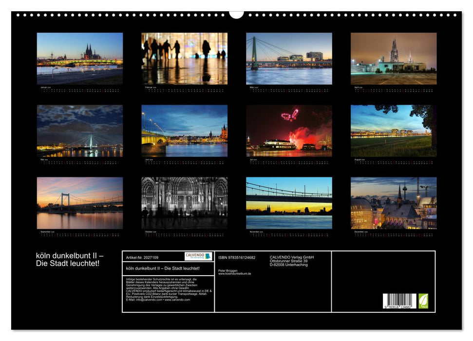 köln dunkelbunt II – Die Stadt leuchtet! (CALVENDO Wandkalender 2026)