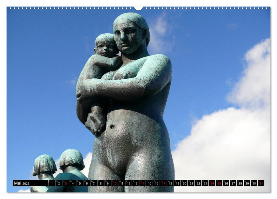 Vigeland Skulpturen Park Oslo (CALVENDO Wandkalender 2026)
