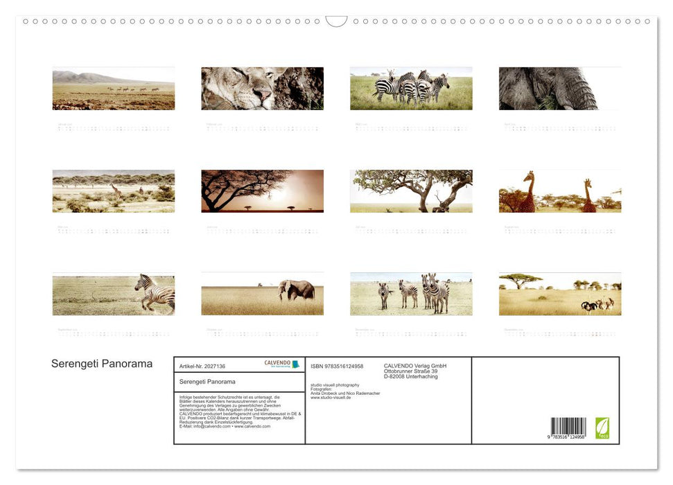 Serengeti Panorama (CALVENDO Wandkalender 2026)