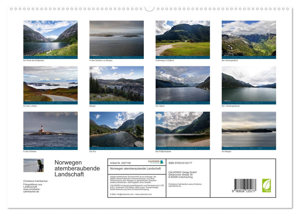 Norwegen atemberaubende Landschaft (CALVENDO Premium Wandkalender 2026)