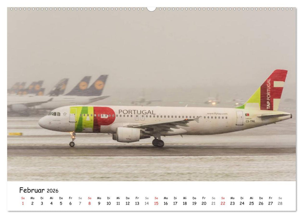 Airliner in München / 2026 (CALVENDO Wandkalender 2026)
