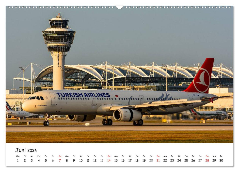 Airliner in München / 2026 (CALVENDO Wandkalender 2026)