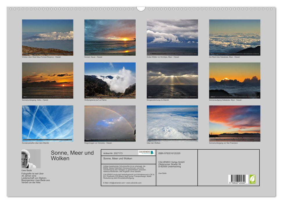 Sonne, Meer und Wolken (CALVENDO Wandkalender 2026)