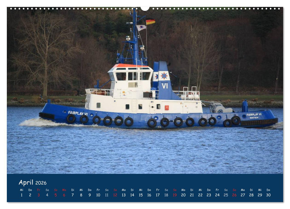 Schlepper im Hamburger Hafen (CALVENDO Premium Wandkalender 2026)