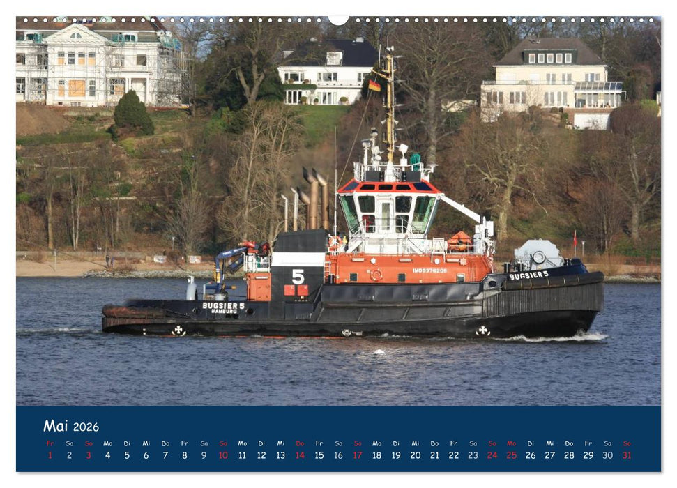 Schlepper im Hamburger Hafen (CALVENDO Premium Wandkalender 2026)