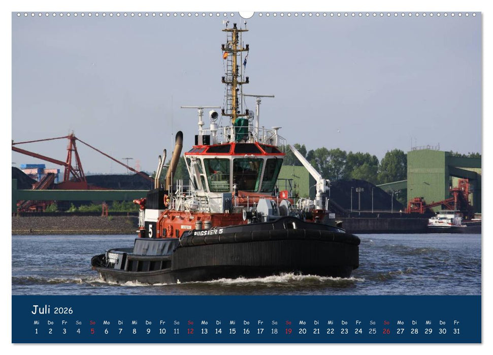 Schlepper im Hamburger Hafen (CALVENDO Premium Wandkalender 2026)