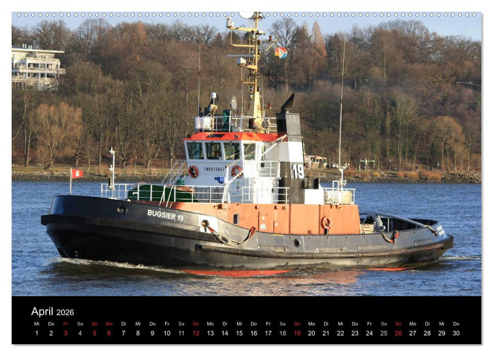 Schiffe auf der Elbe (CALVENDO Premium Wandkalender 2026)