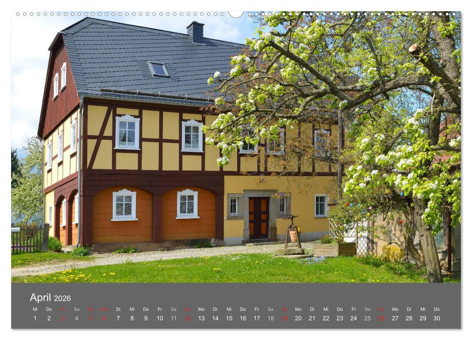 Umgebindehäuser in der Oberlausitz (CALVENDO Wandkalender 2026)