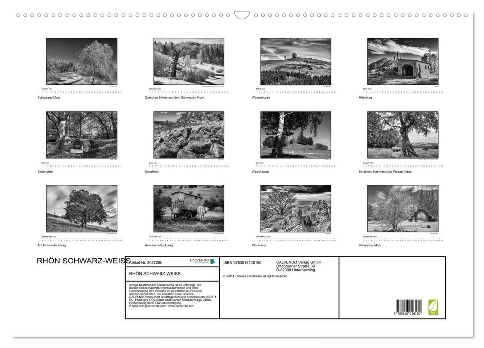 RHÖN SCHWARZ-WEISS (CALVENDO Wandkalender 2026)