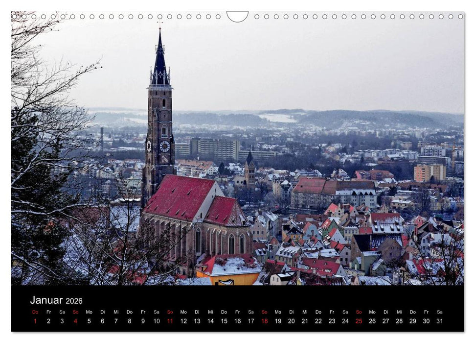 Landshut bei Tag und Nacht (CALVENDO Wandkalender 2026)