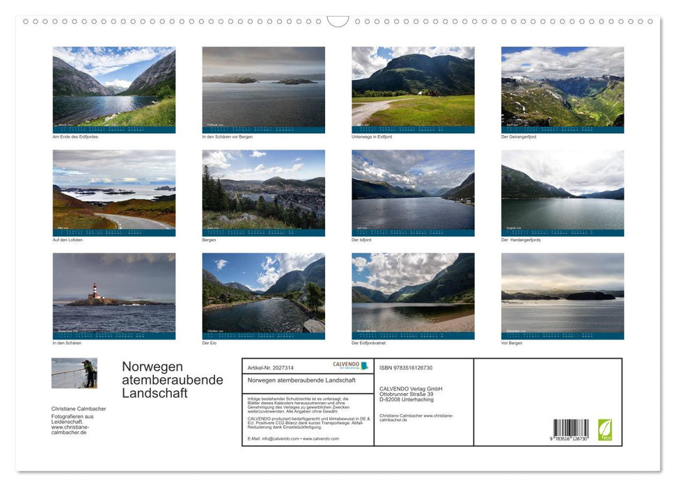 Norwegen atemberaubende Landschaft (CALVENDO Wandkalender 2026)