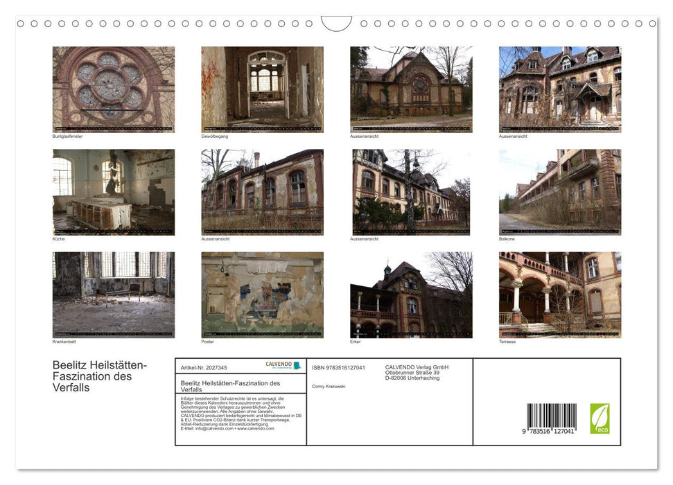 Beelitz Heilstätten-Faszination des Verfalls (CALVENDO Wandkalender 2026)