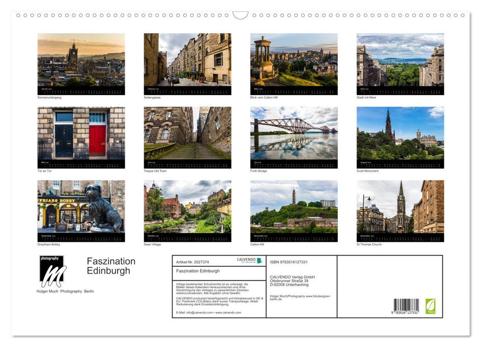 Faszination Edinburgh (CALVENDO Wandkalender 2026)