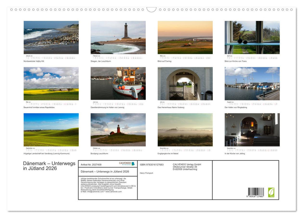 Dänemark – Unterwegs in Jütland 2026 (CALVENDO Wandkalender 2026)